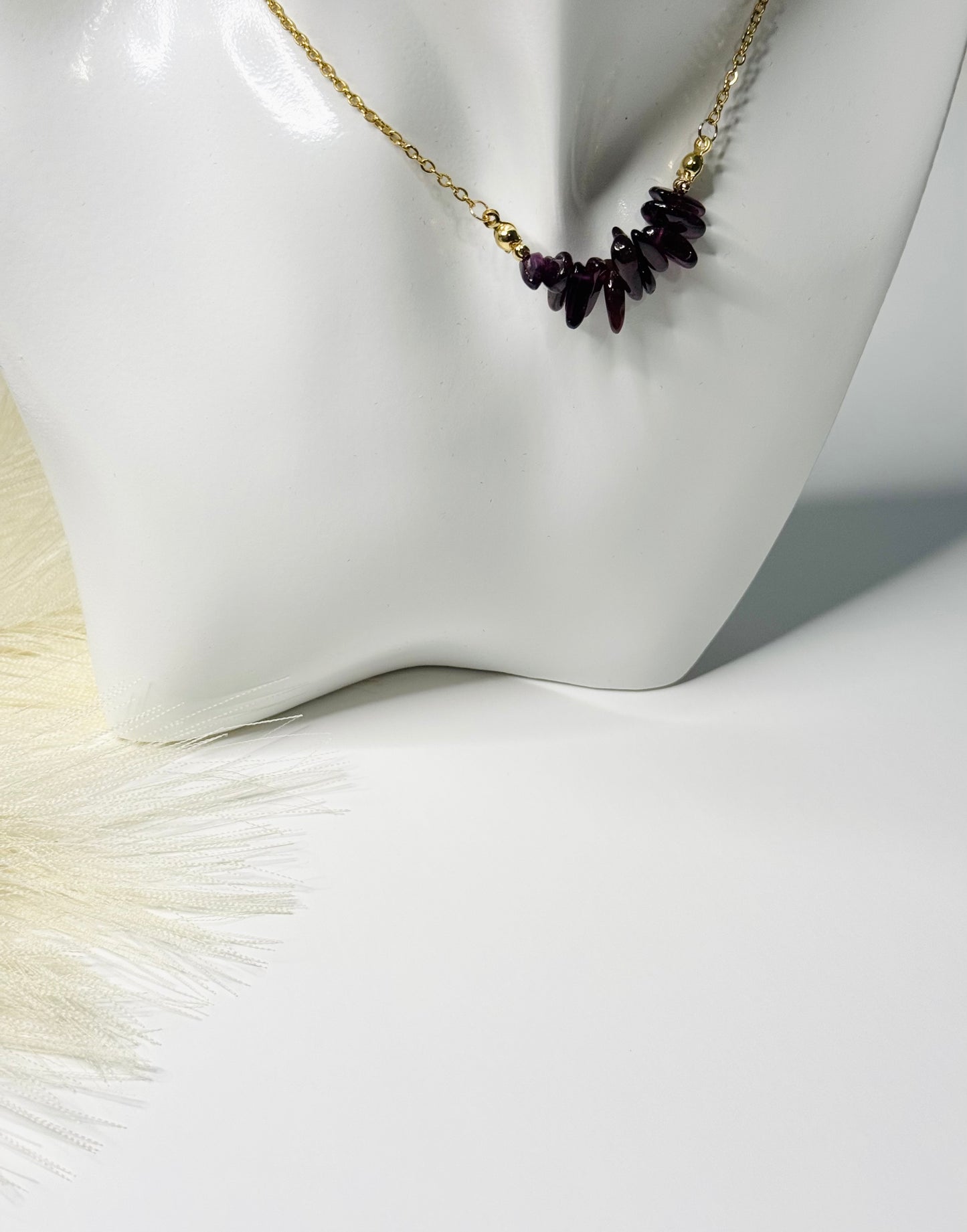 Garnet Arc Necklace