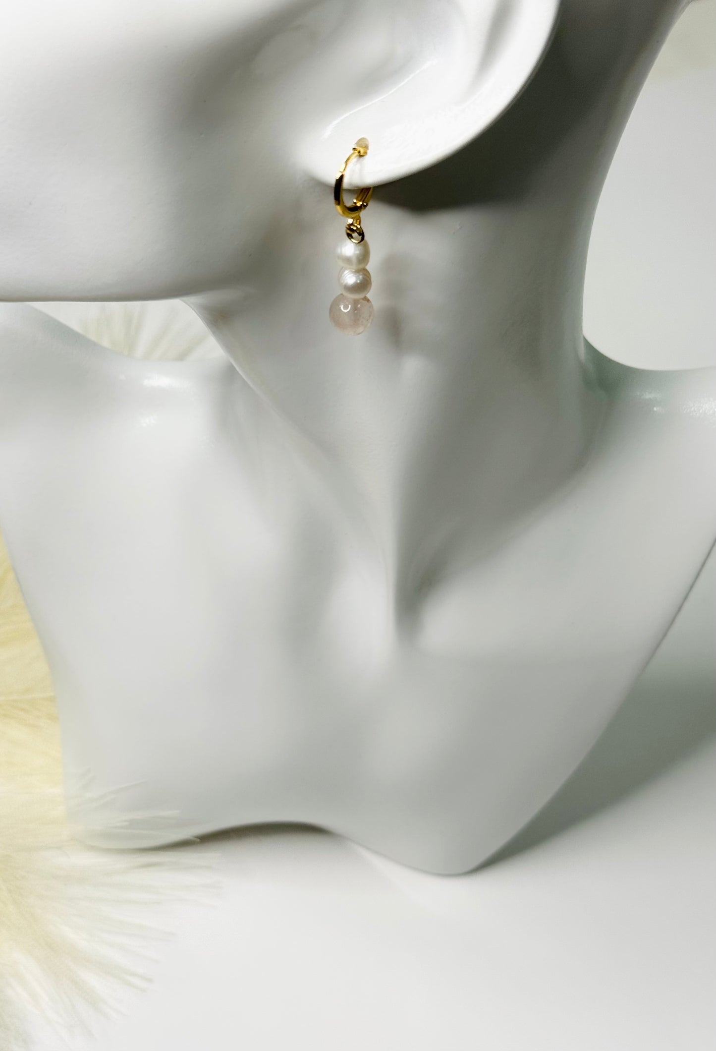 Pure Love Pearl & Rose Quartz Earrings