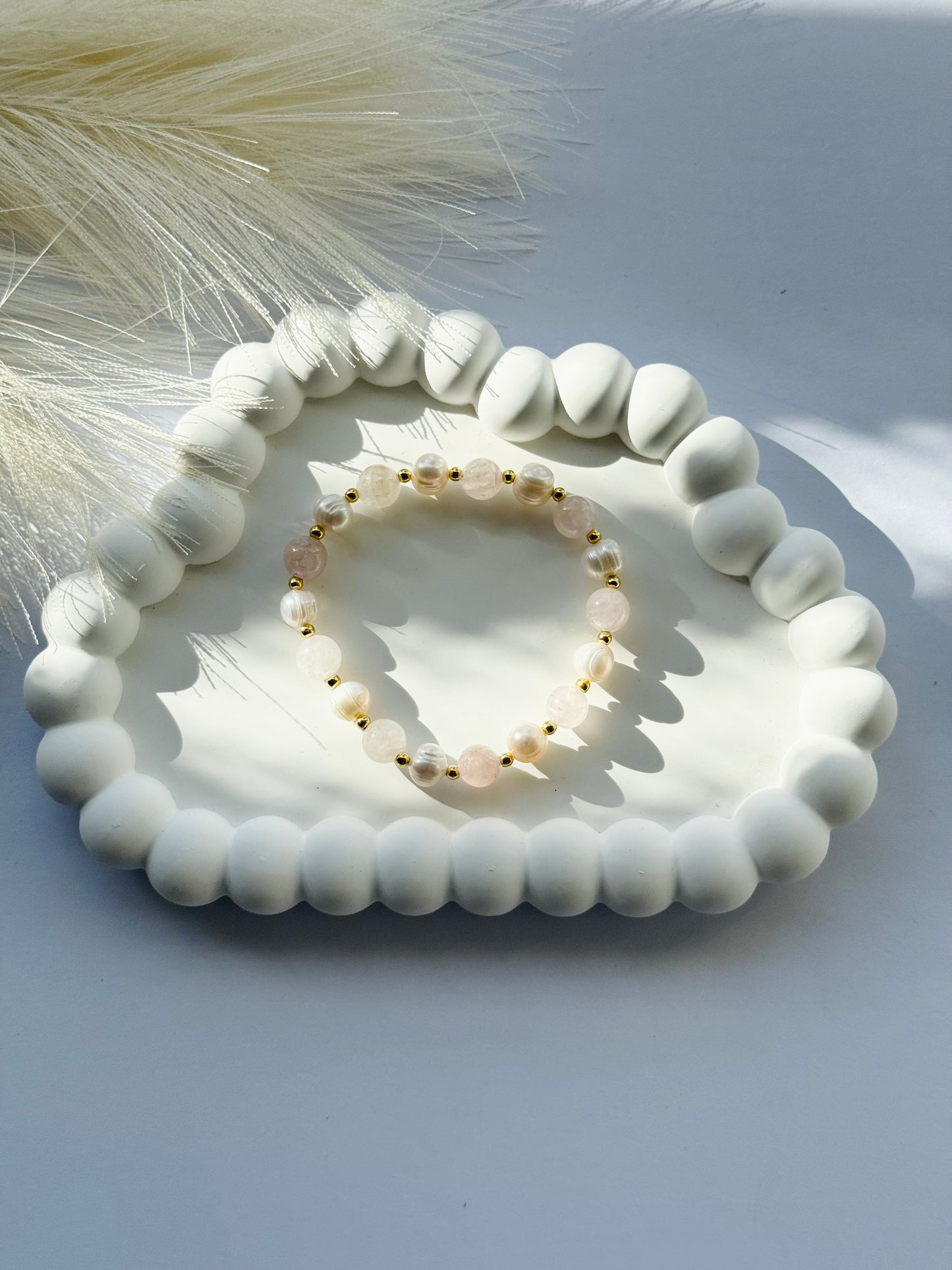 Rose Quartz & Pearl Bracelet