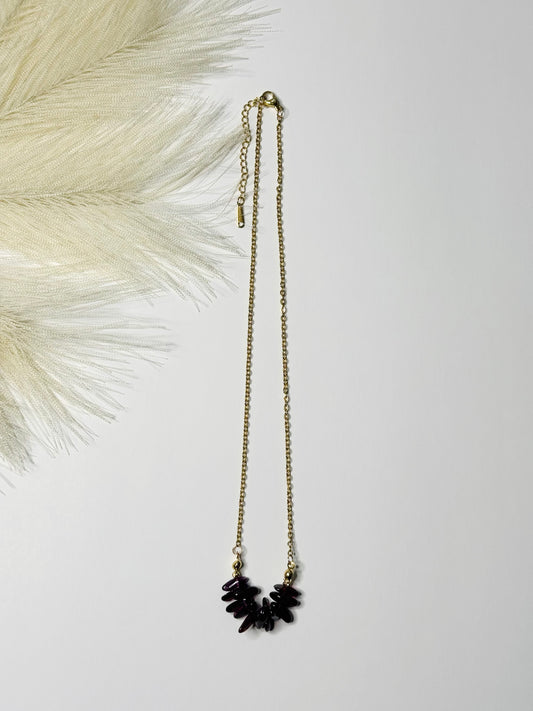 Garnet Arc Necklace