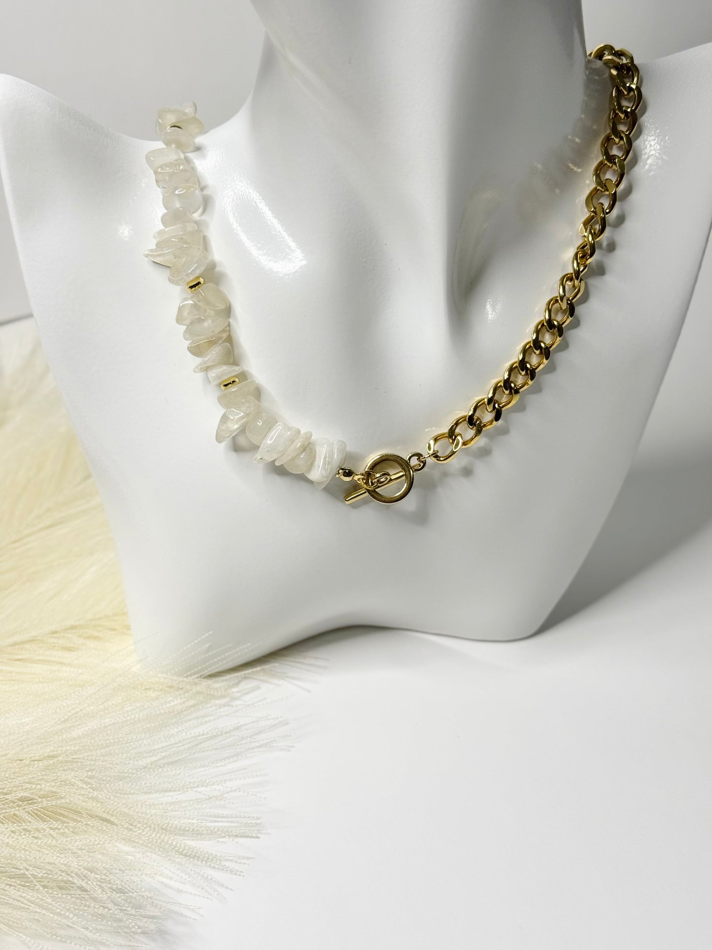 Moonstone Line Necklace