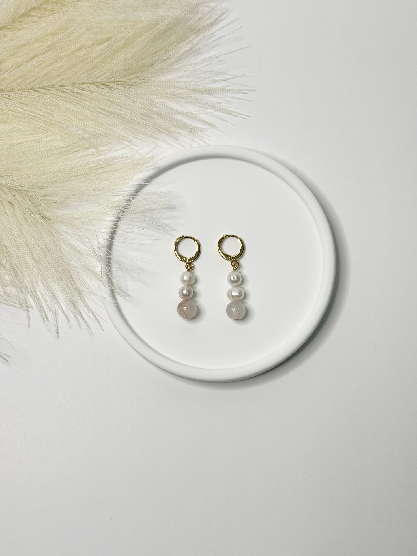 Pure Love Pearl & Rose Quartz Earrings