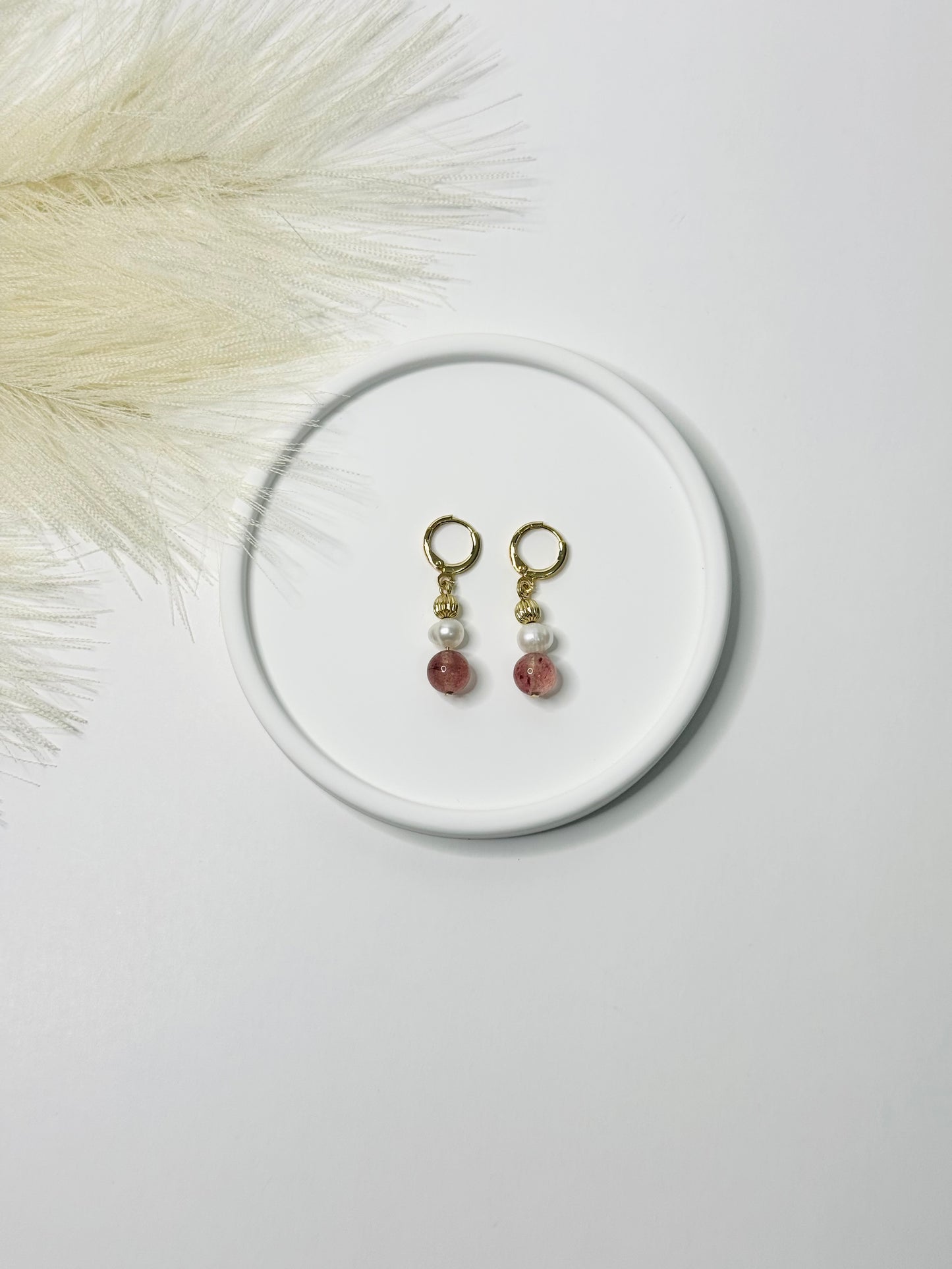 Rosy Glow Pearl Earrings