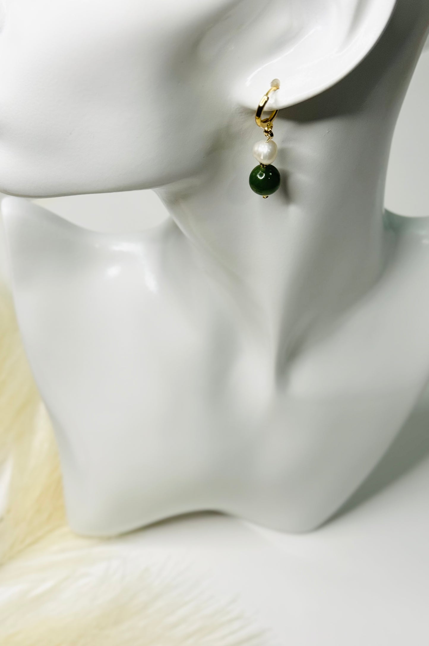 Serenity Pearl & Jade Earrings